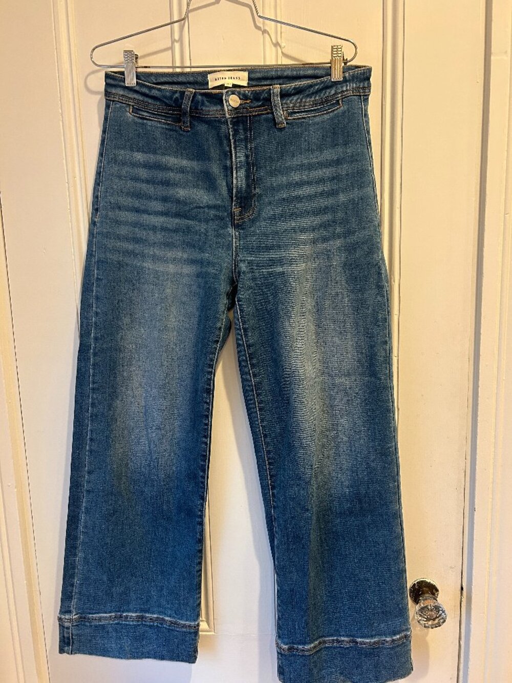 Risen High Rise Crop Wide Leg Jeans Size 11/30 RDP5620HD VGUC